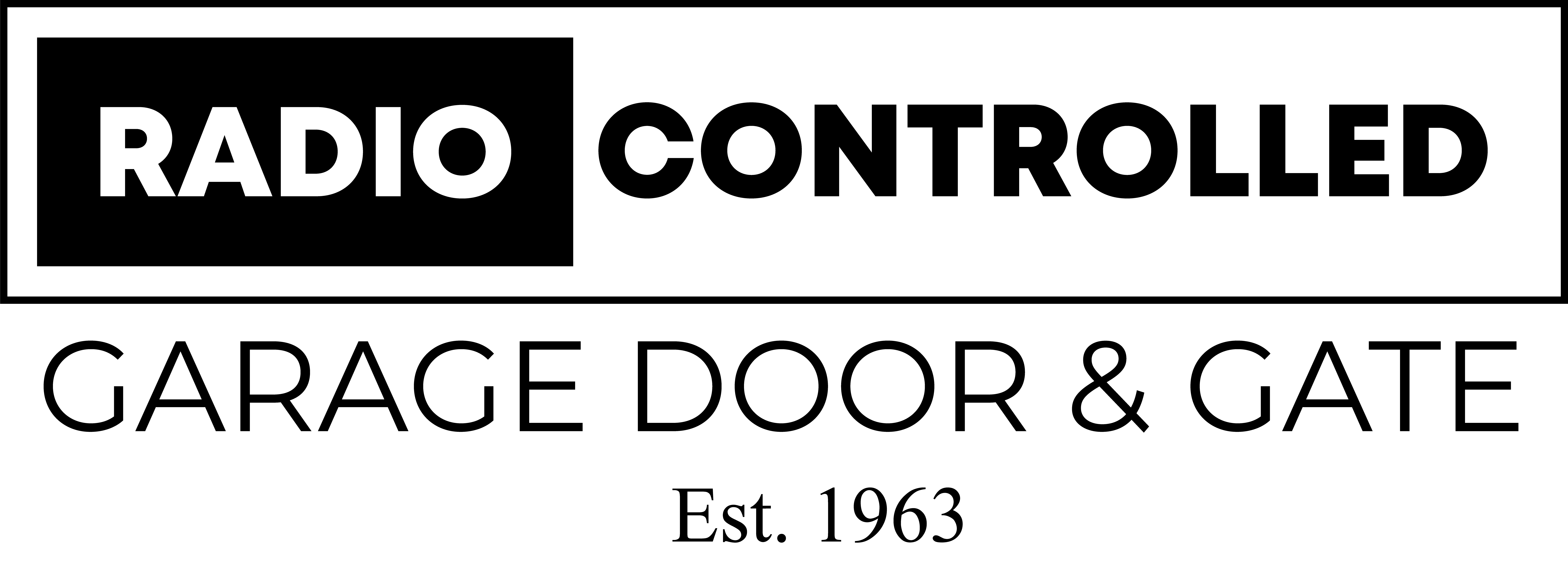 Bold radio-controlled vehicle logo featuring the words 'RADIO CONTROLLED' in black and white design.